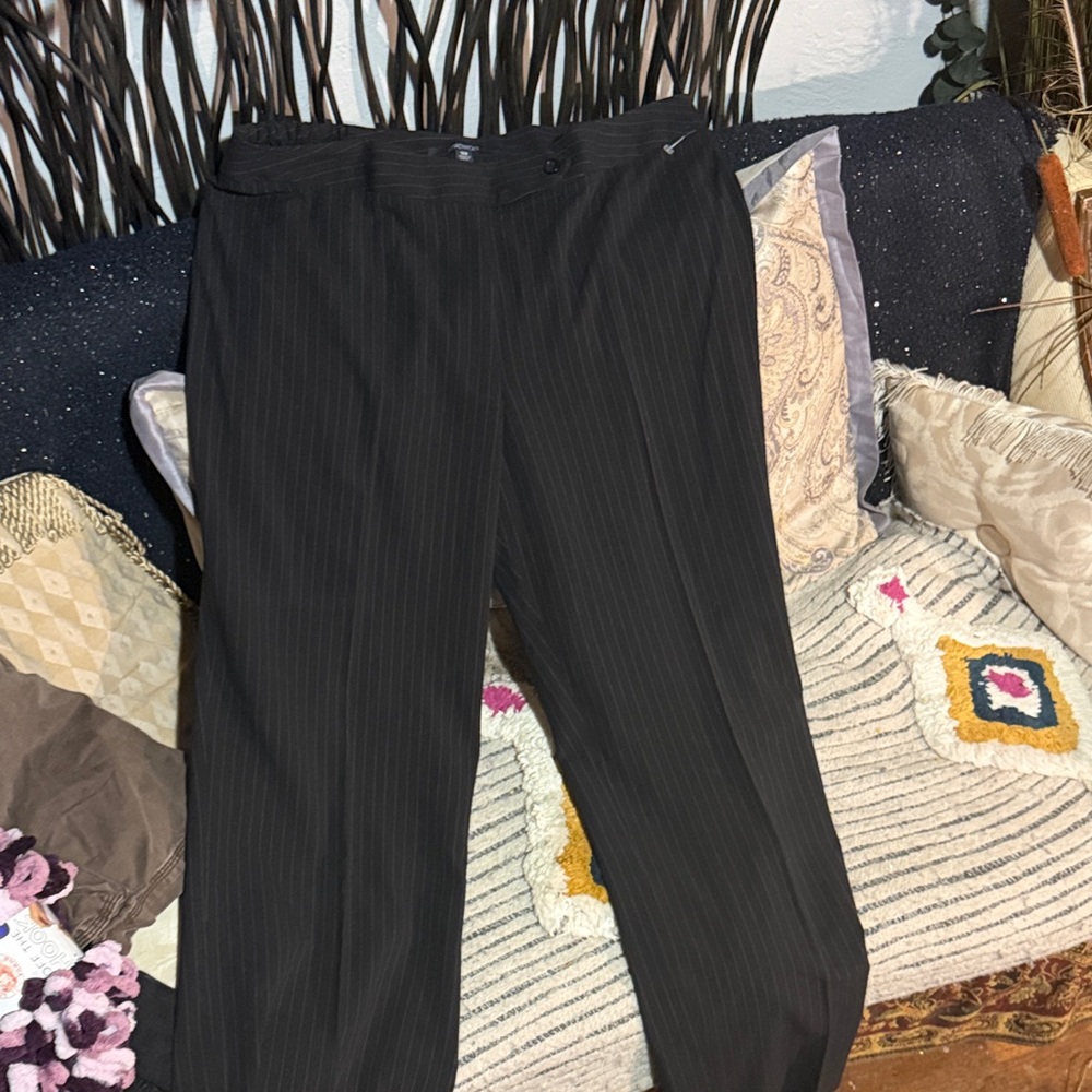Men's Black Pinstripe Dress Pants